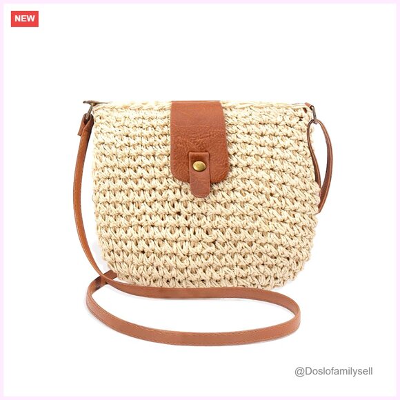 Handbags - Straw Crossbody Bag Purse Boho Clutch Shoulder Bag Summer Travel